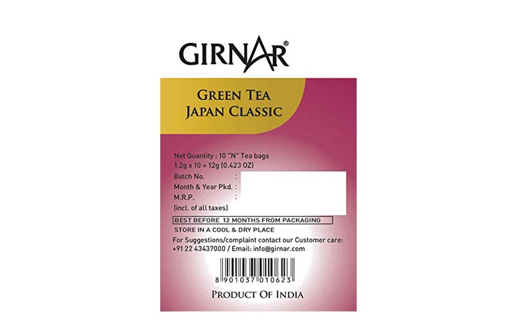 Girnar Green Tea Japan Classic    Box  10 pcs